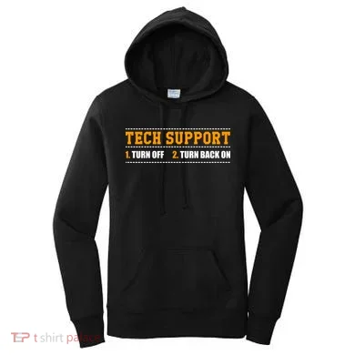 Tech Support 101 For Dummies Cool Gift Funny Tech Support Checklist Gift Women's Hoodie