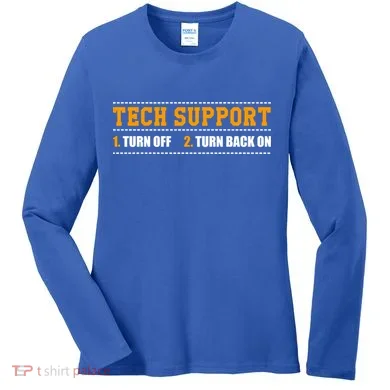 Tech Support 101 For Dummies Cool Gift Funny Tech Support Checklist Gift Women's Long Sleeve Shirt
