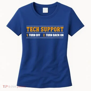 Tech Support 101 For Dummies Cool Gift Funny Tech Support Checklist Gift Women's T-Shirt
