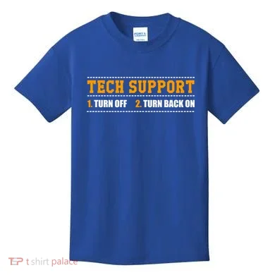 Tech Support 101 For Dummies Cool Gift Funny Tech Support Checklist Gift Kids T-Shirt