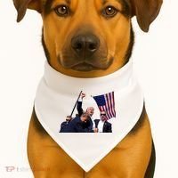 Trump Shot 2024 USA-Made Doggie Bandana thumb 1