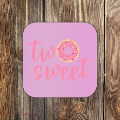 two sweet 2nd birthday decoration Donut Coaster