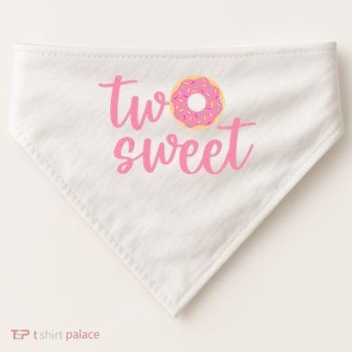 two sweet 2nd birthday decoration Donut USA-Made Doggie Bandana