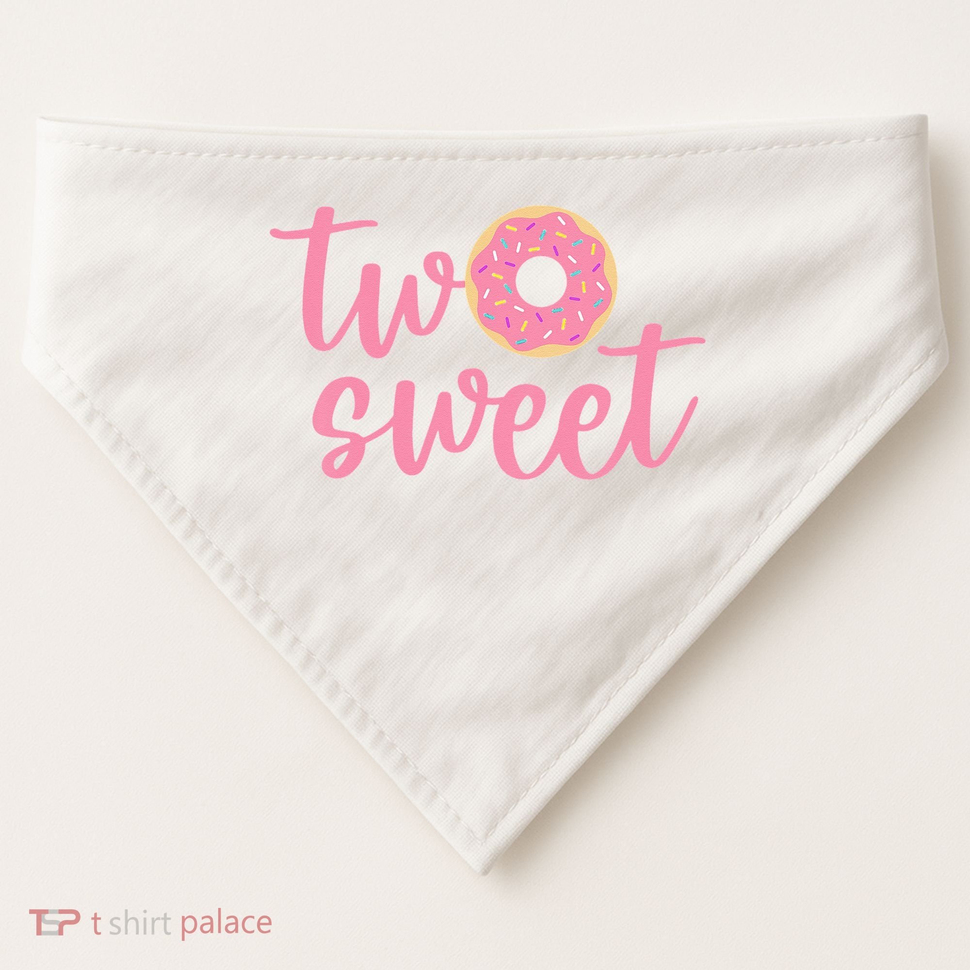 two sweet 2nd birthday decoration Donut USA-Made Doggie Bandana