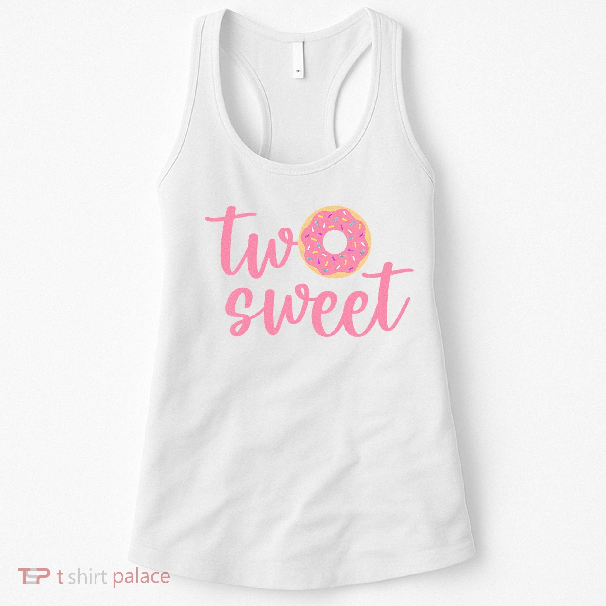 two sweet 2nd birthday decoration Donut Women's Tank Top