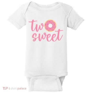 two sweet 2nd birthday decoration Donut Baby Bodysuit