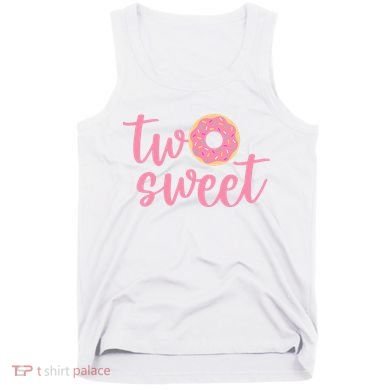 two sweet 2nd birthday decoration Donut Tank Top