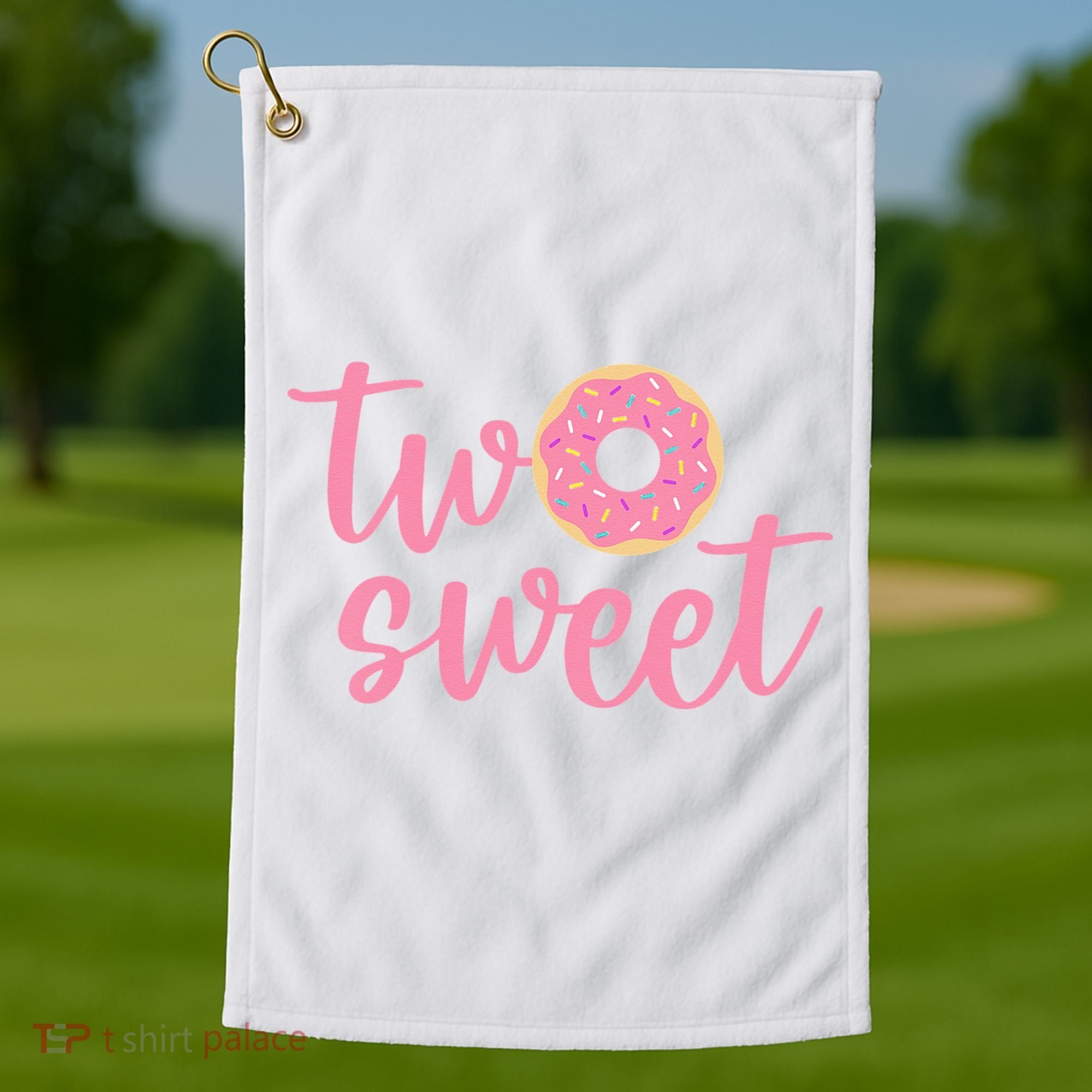 two sweet 2nd birthday decoration Donut Golf Towel