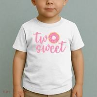 two sweet 2nd birthday decoration Donut Toddler T-Shirt thumb 2