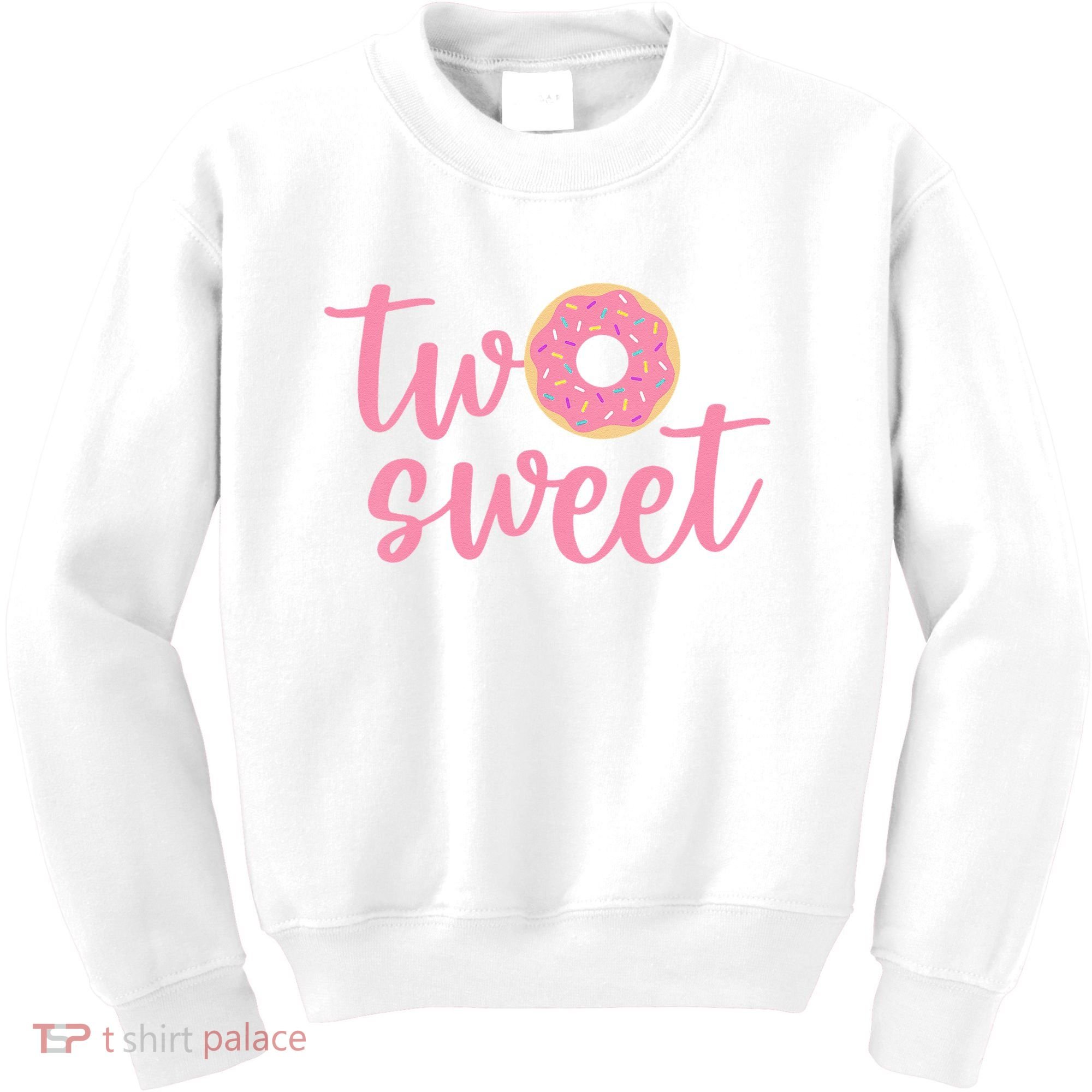 two sweet 2nd birthday decoration Donut Kids Sweatshirt
