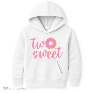 two sweet 2nd birthday decoration Donut Kids Hoodie