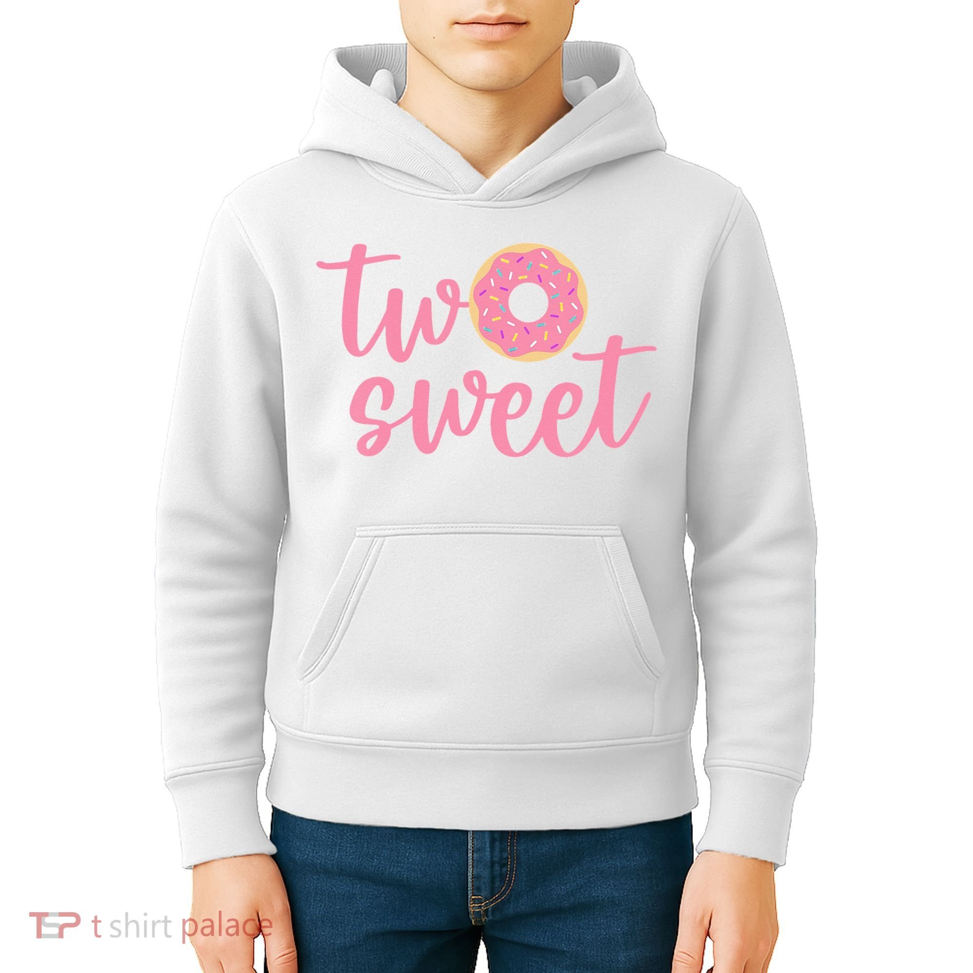 two sweet 2nd birthday decoration Donut Kids Hoodie