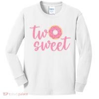 two sweet 2nd birthday decoration Donut Kids Long Sleeve Shirt thumb 0