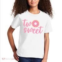 two sweet 2nd birthday decoration Donut Kids T-Shirt thumb 2