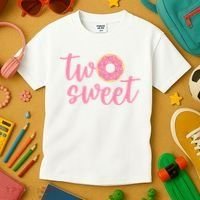 two sweet 2nd birthday decoration Donut Kids T-Shirt thumb 3