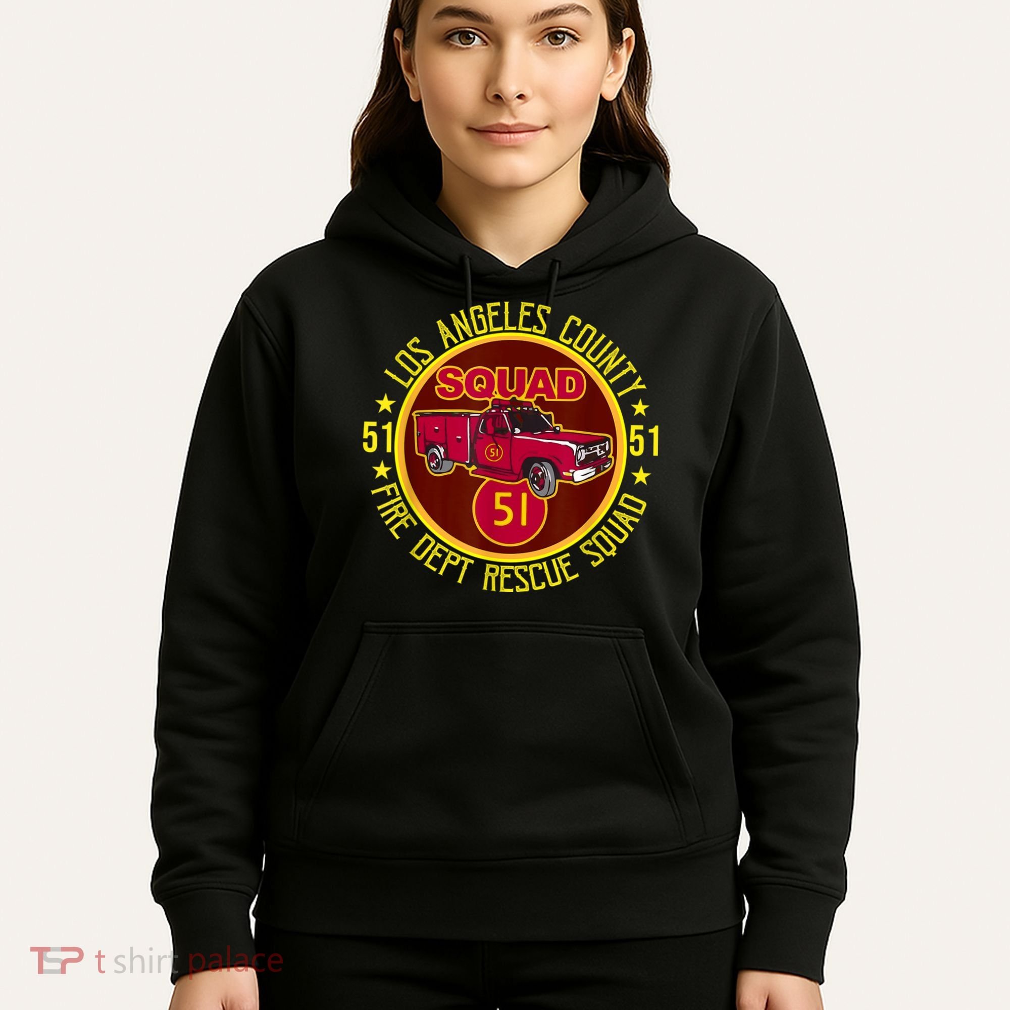 Truck Side 51 Emergency Squad Logo Essential Hoodie