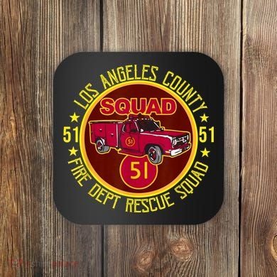Truck Side 51 Emergency Squad Logo Essential Coaster