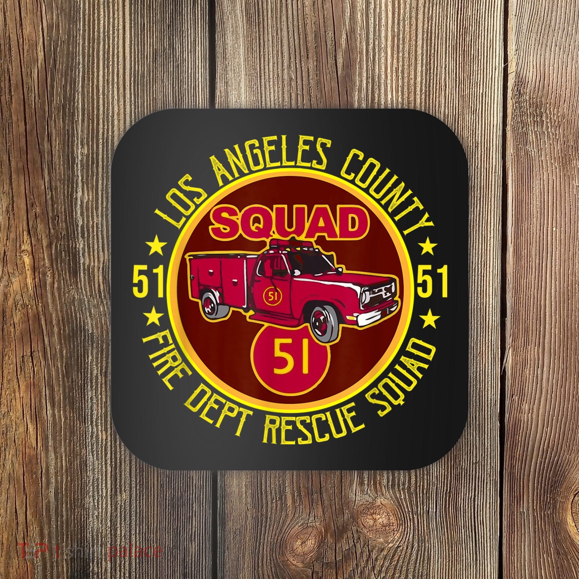 Truck Side 51 Emergency Squad Logo Essential Coaster