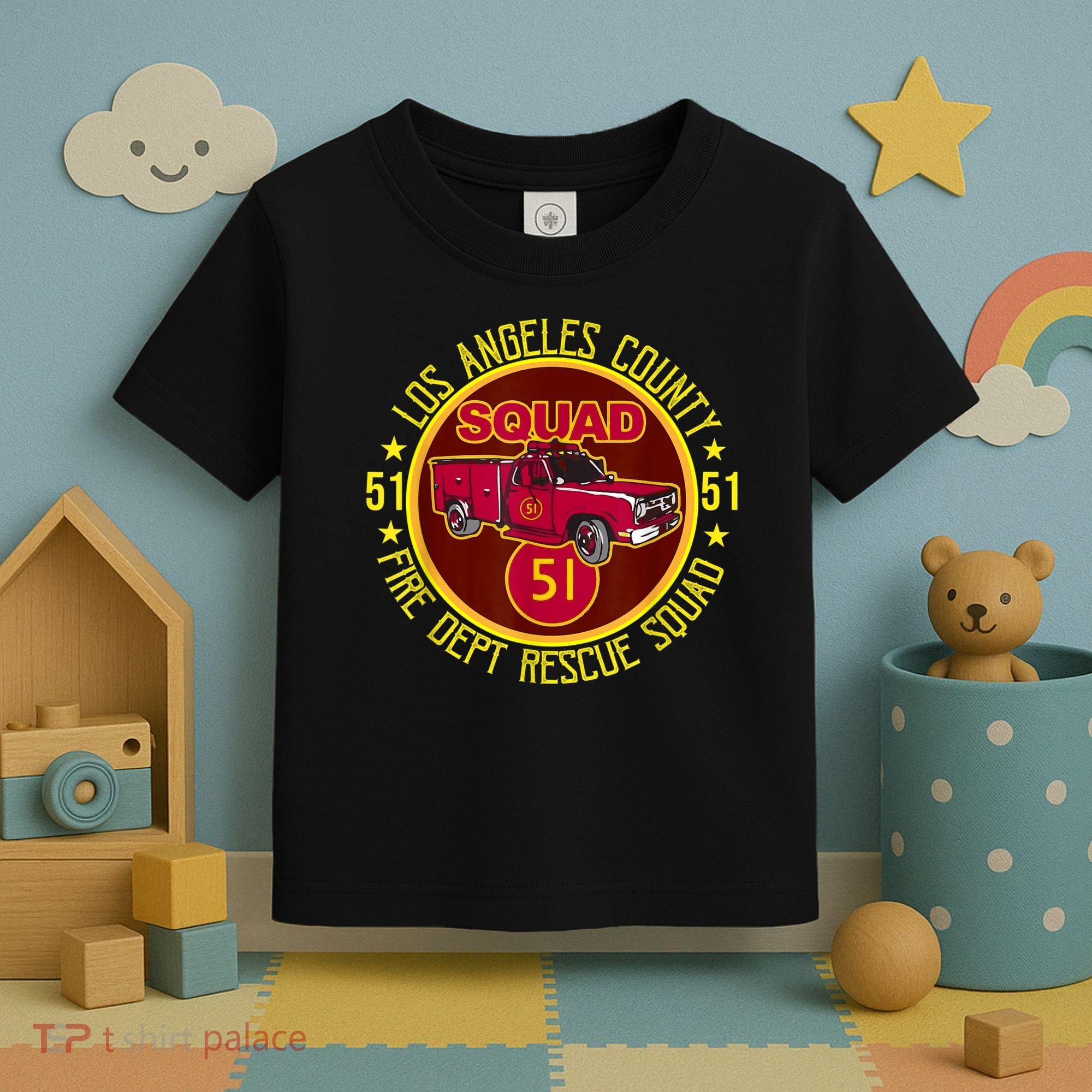 Truck Side 51 Emergency Squad Logo Essential Toddler T-Shirt