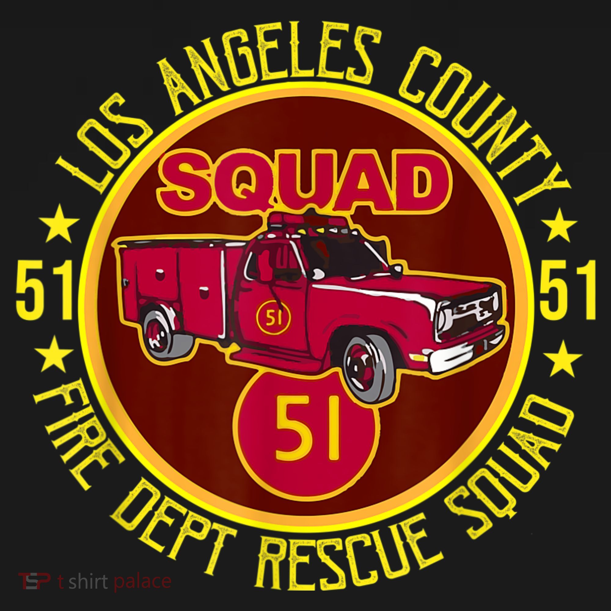 Truck Side 51 Emergency Squad Logo Essential Kids Hoodie