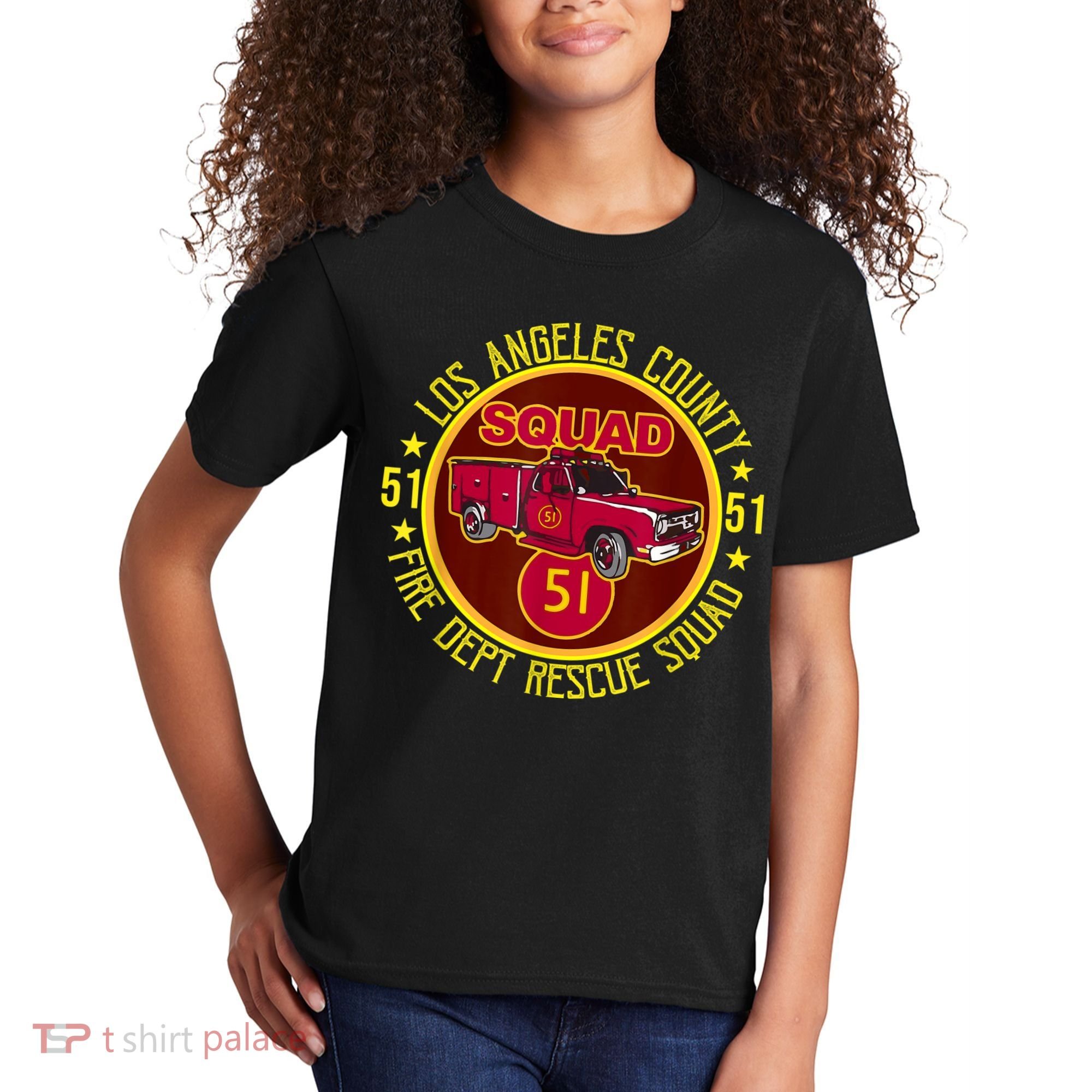 Truck Side 51 Emergency Squad Logo Essential Kids T-Shirt