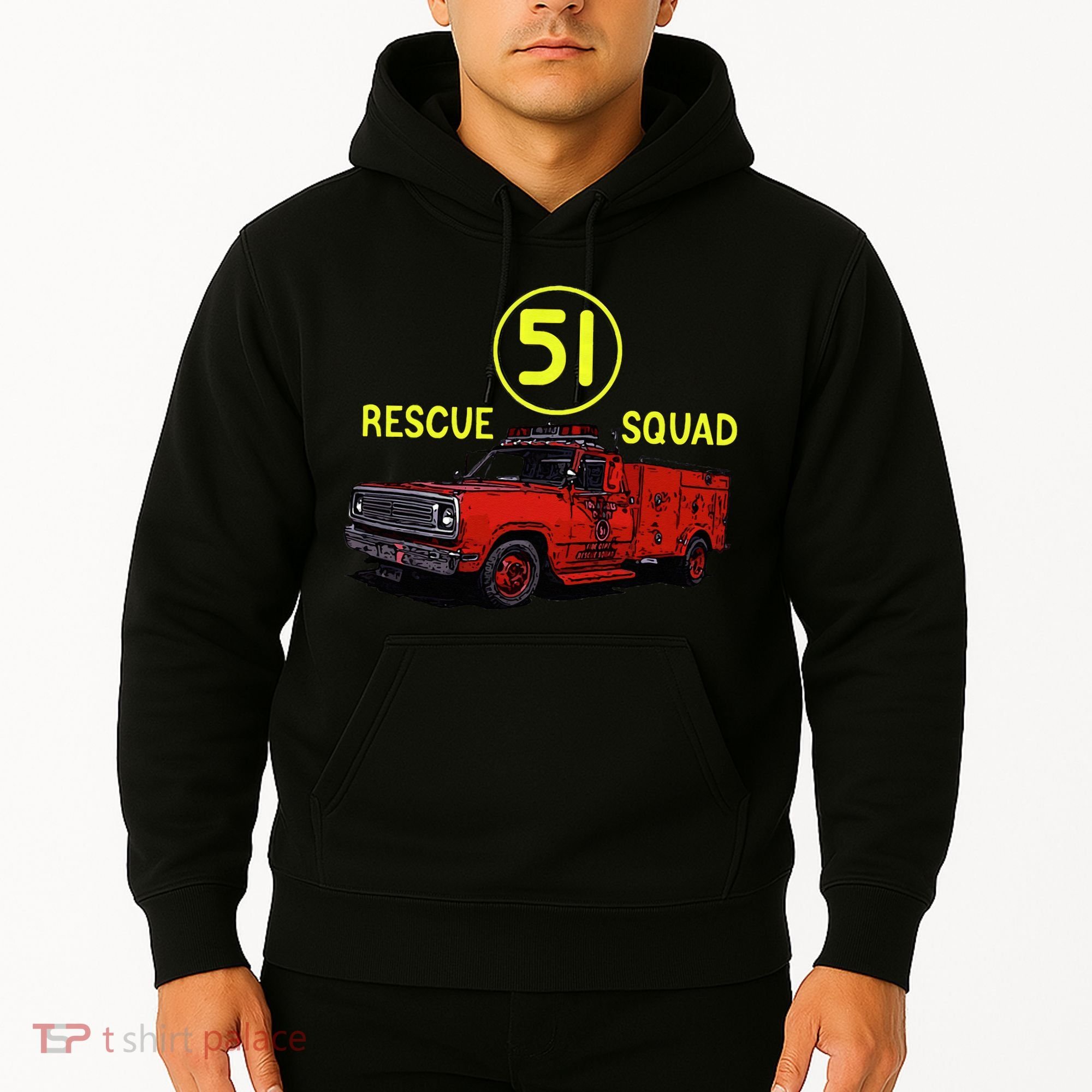 Truck Side 51 Emergency Squad Logo Essential Hoodie