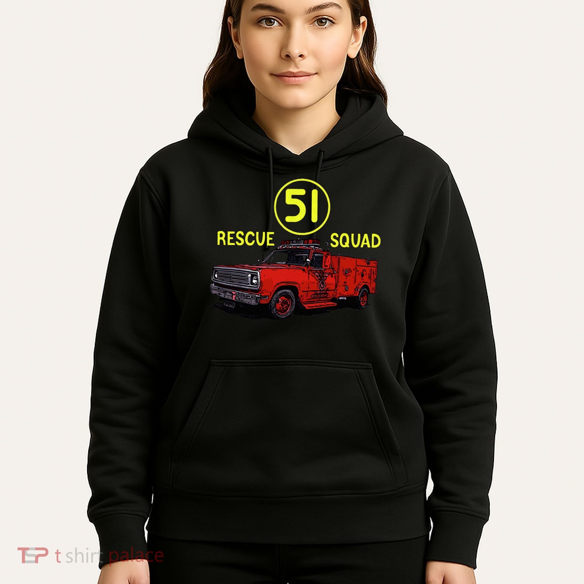 Truck Side 51 Emergency Squad Logo Essential Hoodie