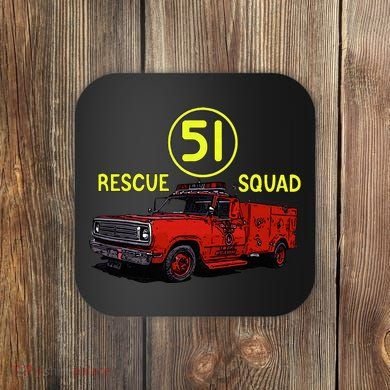 Truck Side 51 Emergency Squad Logo Essential Coaster