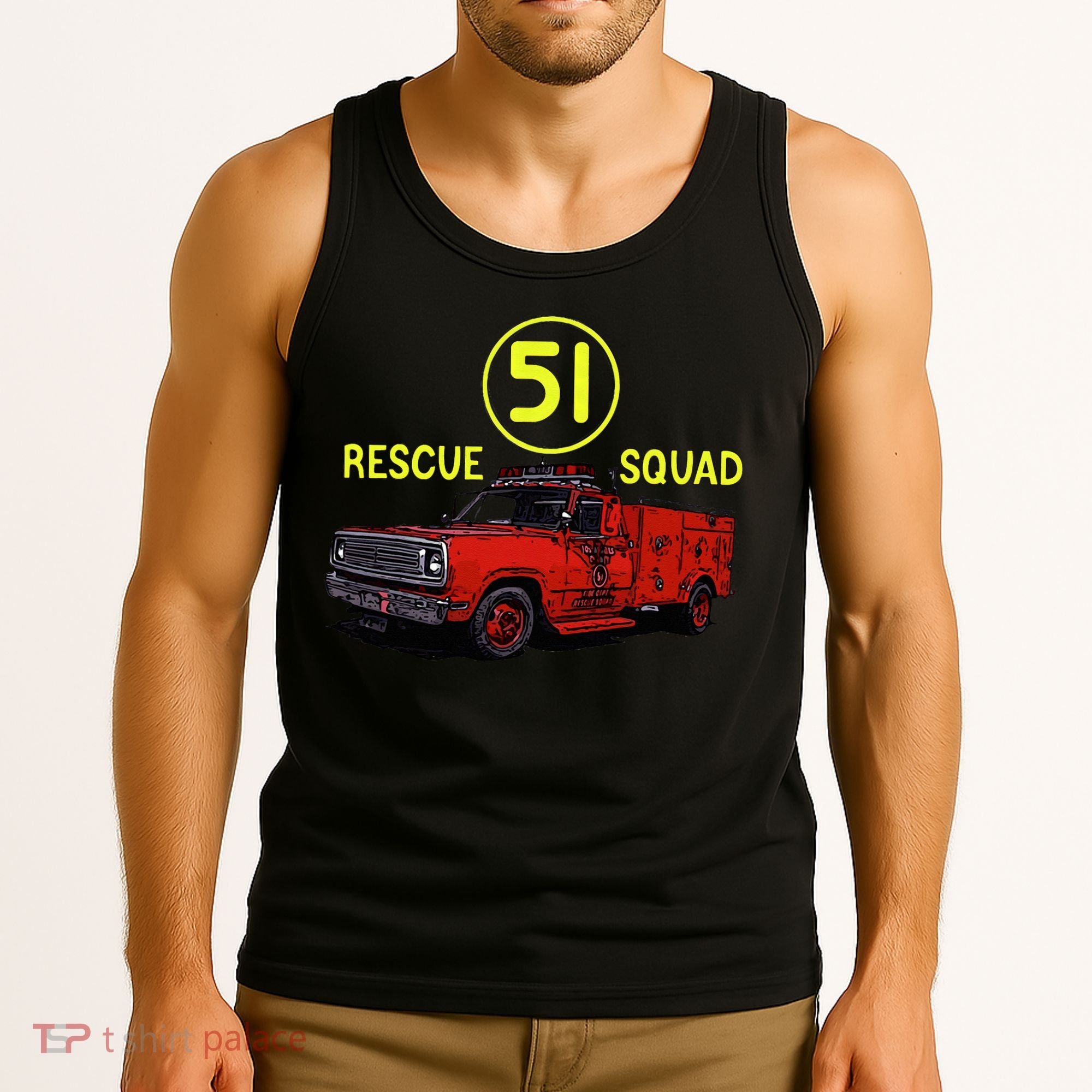 Truck Side 51 Emergency Squad Logo Essential Tank Top