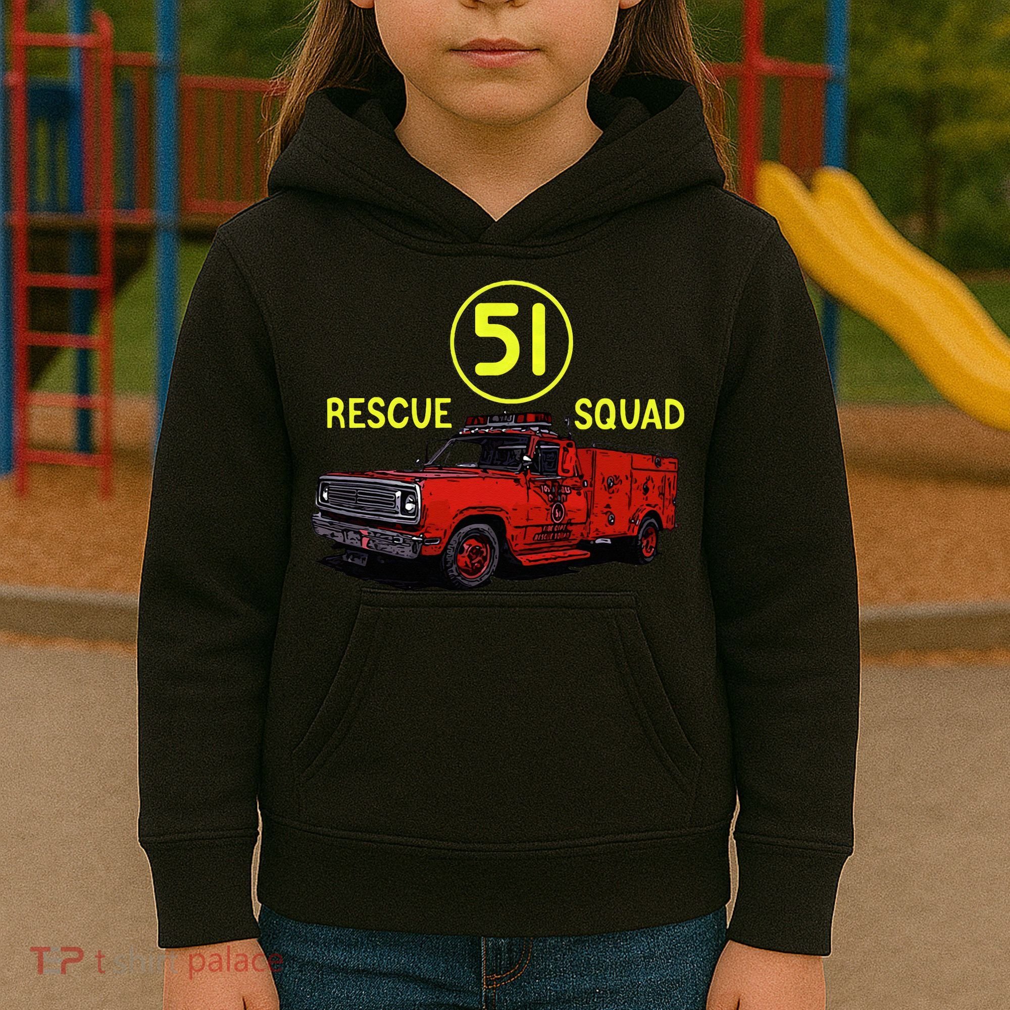 Truck Side 51 Emergency Squad Logo Essential Kids Hoodie