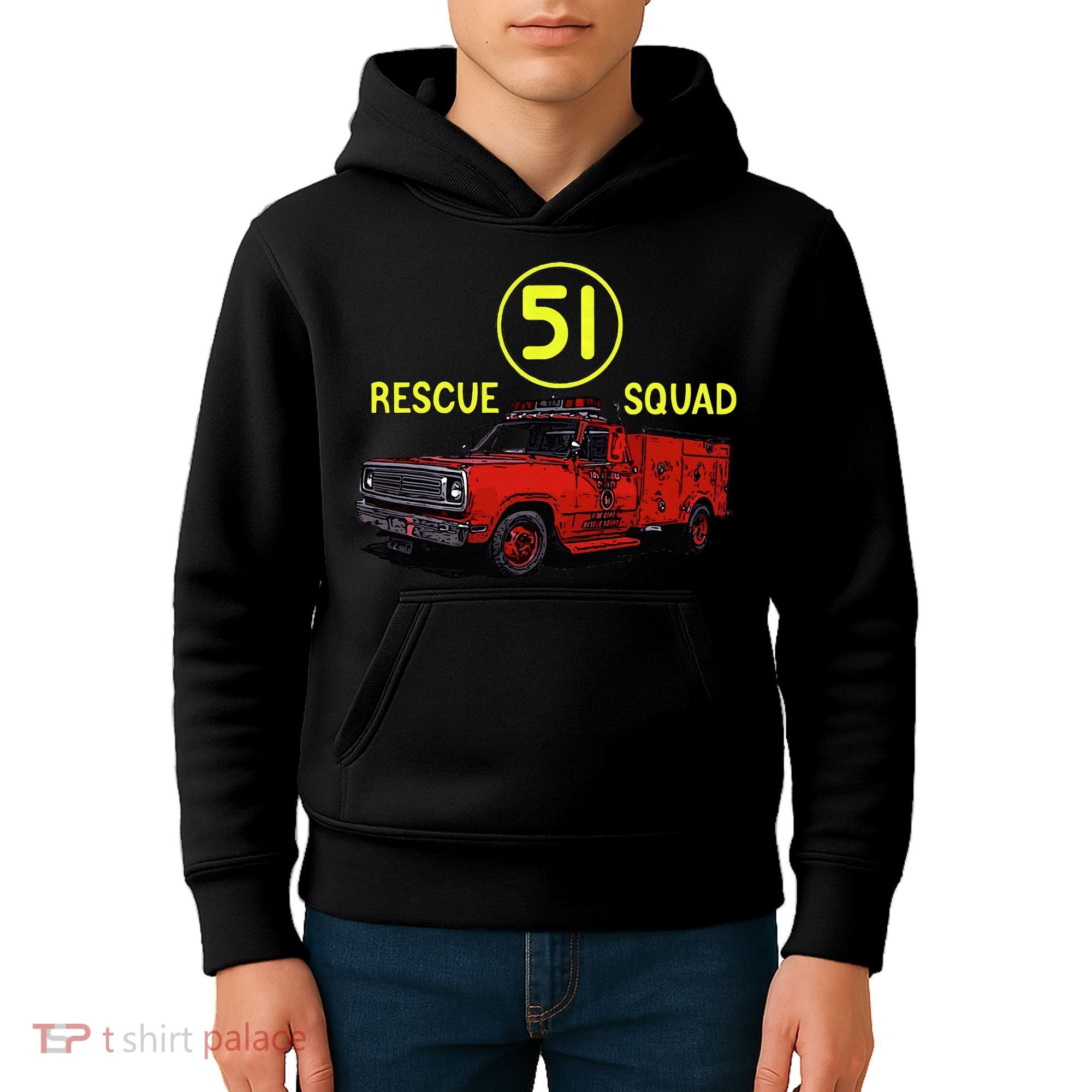 Truck Side 51 Emergency Squad Logo Essential Kids Hoodie