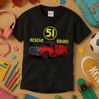 Truck Side 51 Emergency Squad Logo Essential Kids T-Shirt thumb 3
