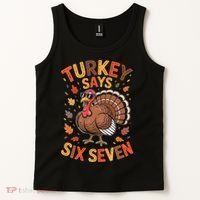 Turkey Says 67 Thanksgiving Tank Top thumb 2