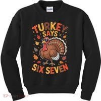 Turkey Says 67 Thanksgiving Kids Sweatshirt thumb 0