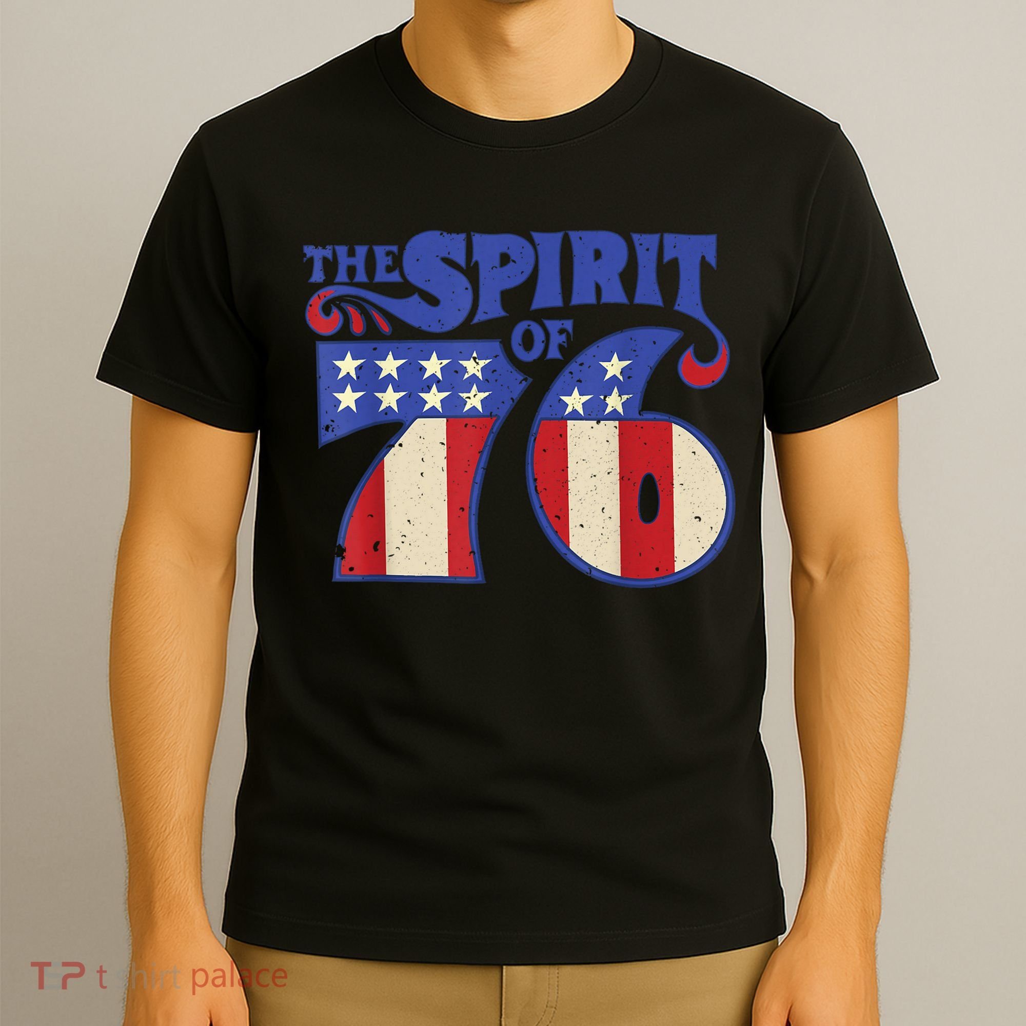 The Spirit 76 Vintage Retro 4th Of July Independence Day T-Shirt