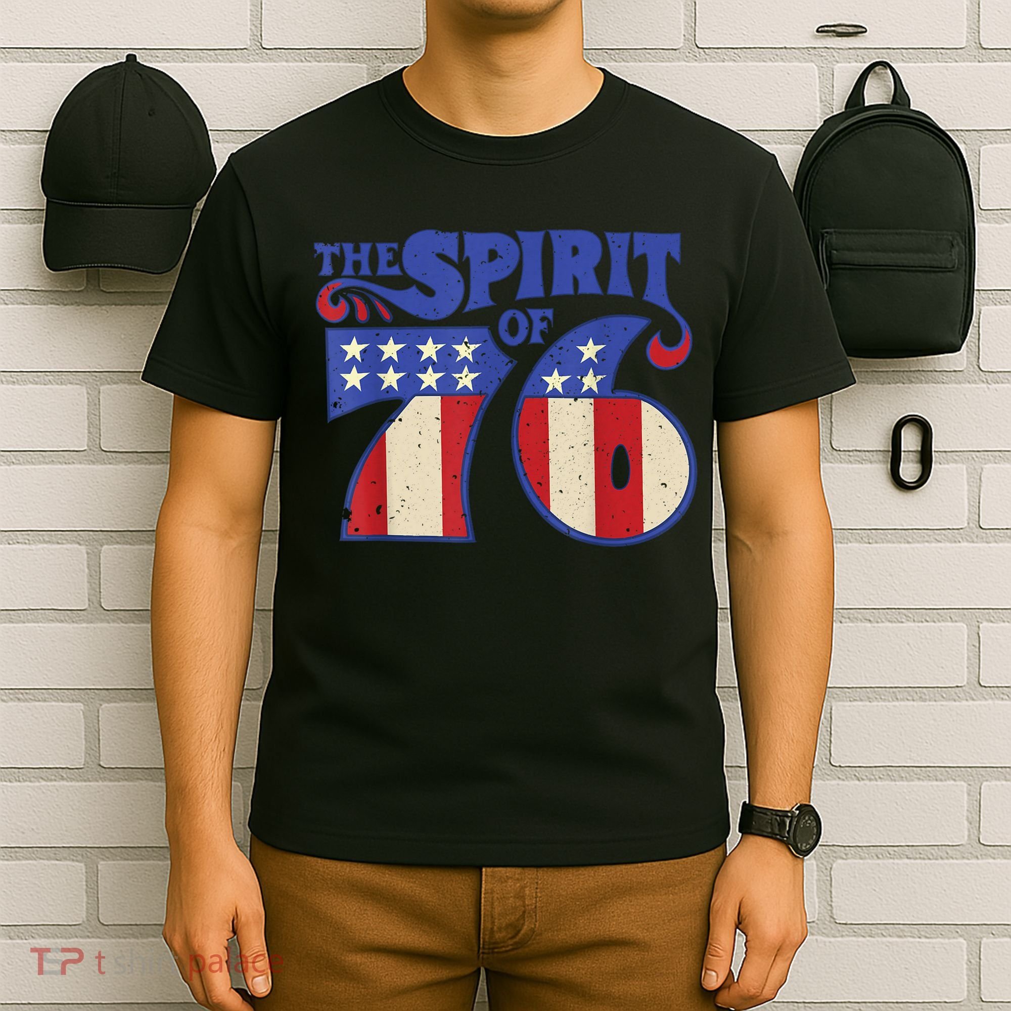 The Spirit 76 Vintage Retro 4th Of July Independence Day T-Shirt