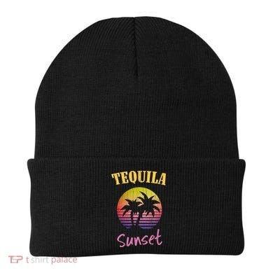 Tequila Sunset 80s Vintage Retro Gift Beanie
