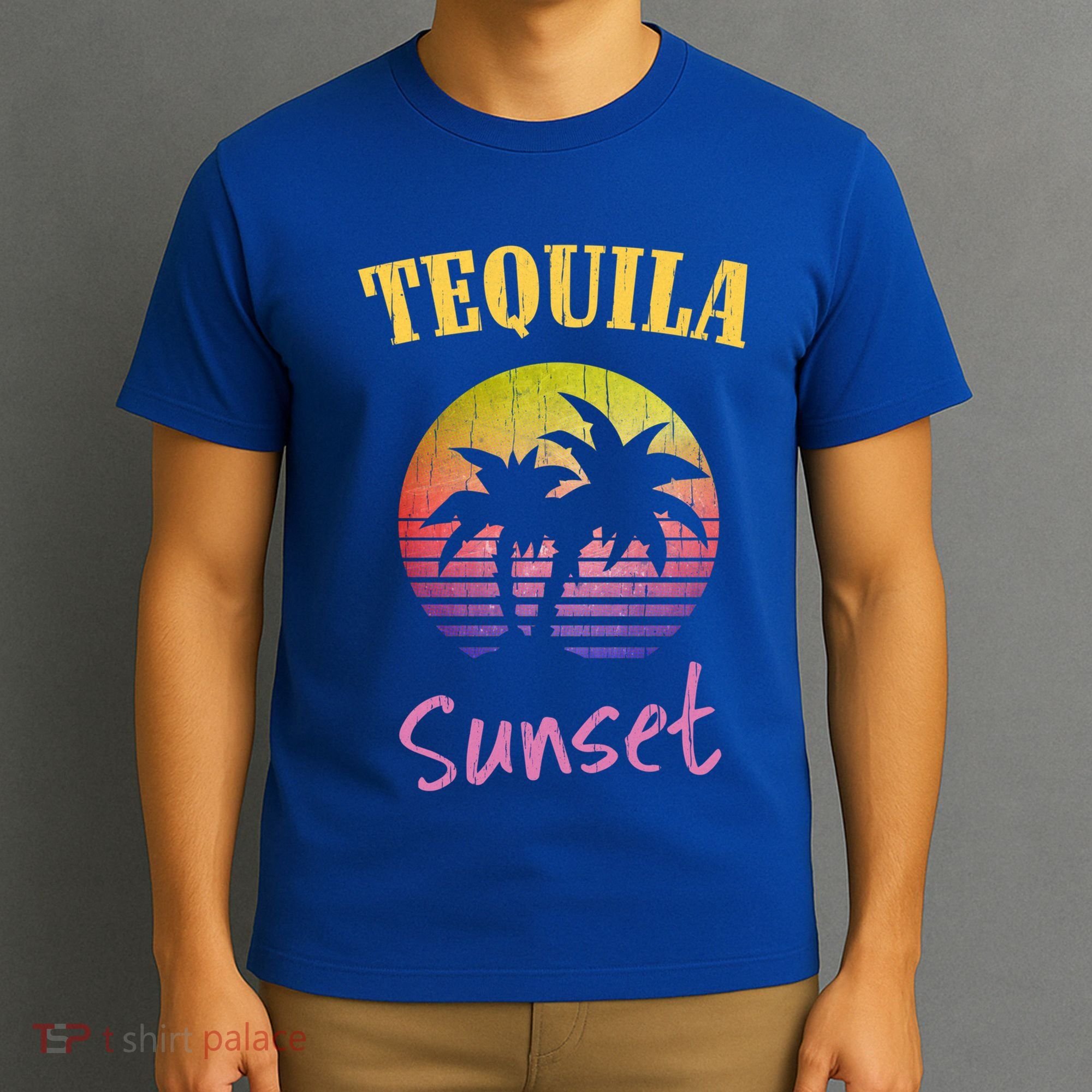 Tequila Sunset 80s Vintage Retro Gift T-Shirt