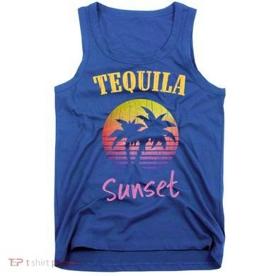 Tequila Sunset 80s Vintage Retro Gift Tank Top