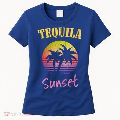Tequila Sunset 80s Vintage Retro Gift Women's T-Shirt