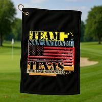 Team San Antonio Texas Grunge Golf Towel thumb 1