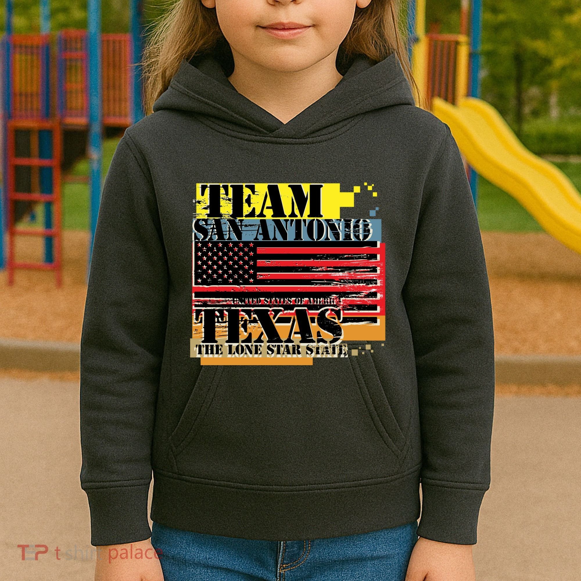 Team San Antonio Texas Grunge Kids Hoodie