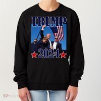 Trump Shot Assassination Attempt 2024 Fight Fight Fight Women's Sweatshirt thumb 0