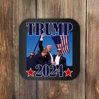 Trump Shot Assassination Attempt 2024 Fight Fight Fight Coaster thumb 0