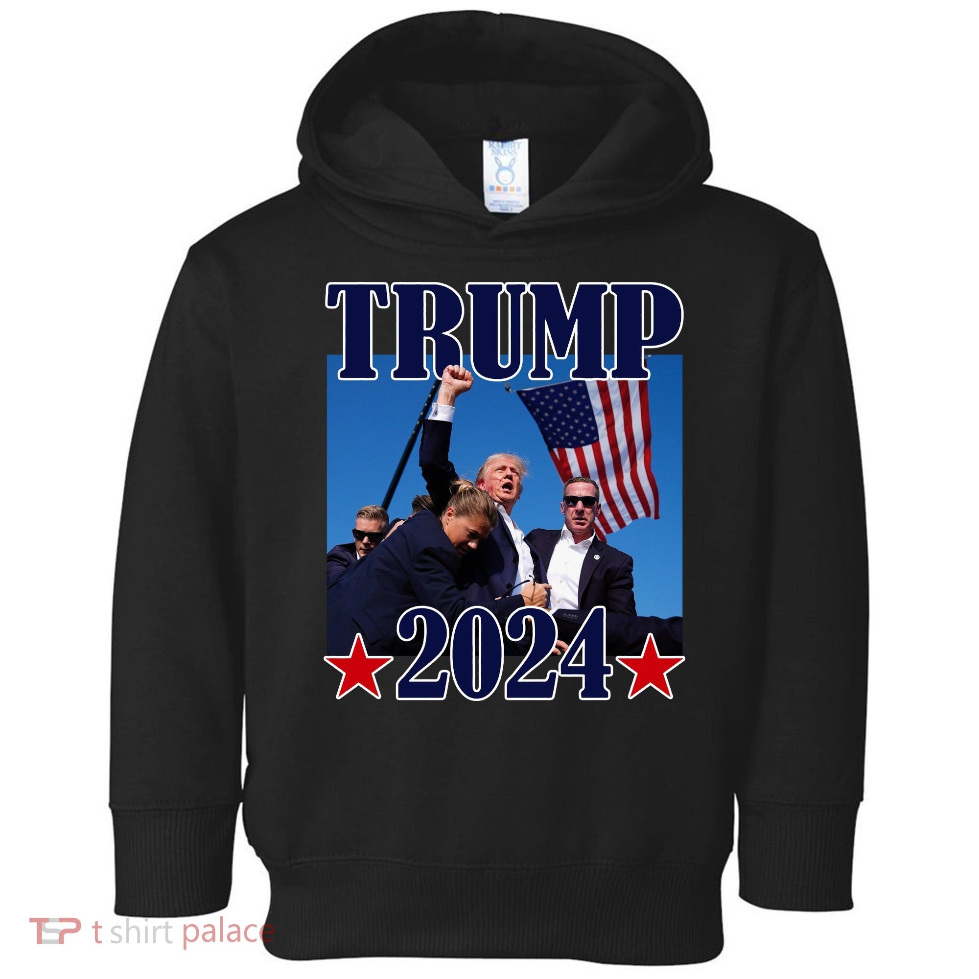 Trump Shot Assassination Attempt 2024 Fight Fight Fight Toddler Hoodie