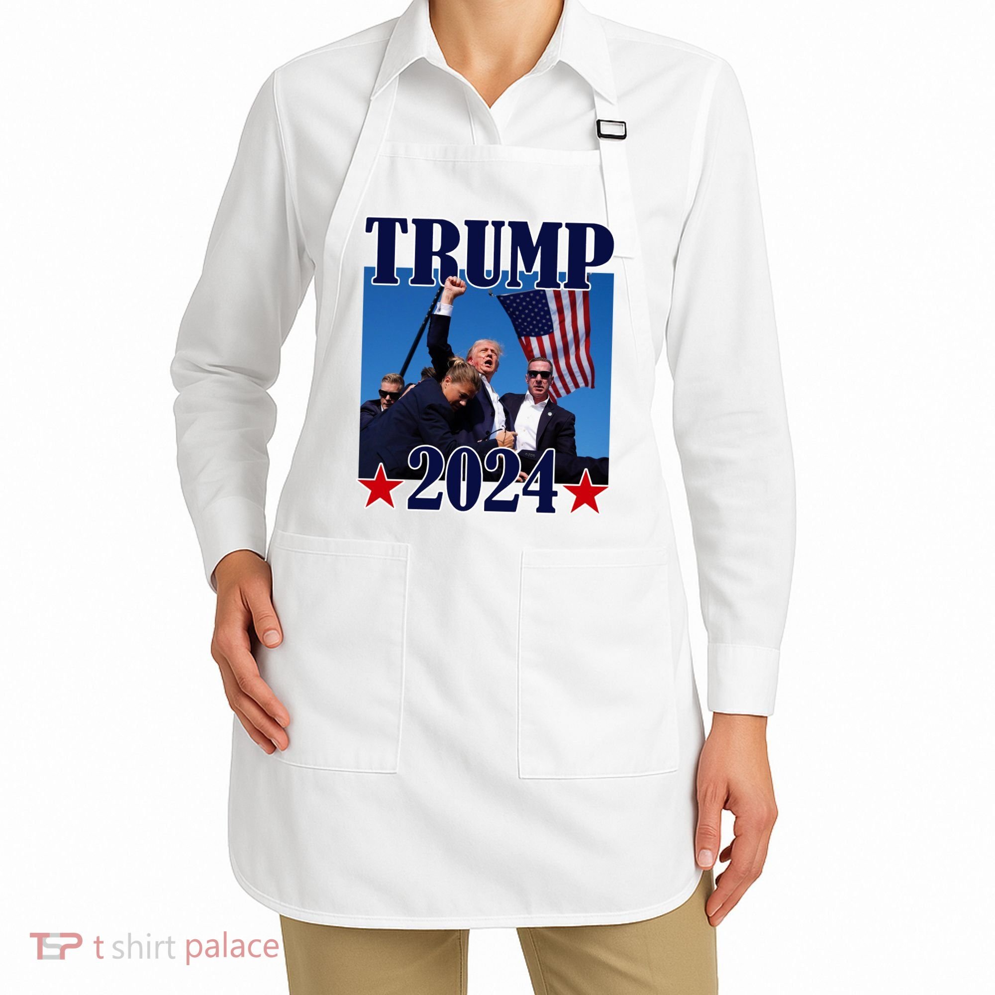 Trump Shot Assassination Attempt 2024 Fight Fight Fight Apron