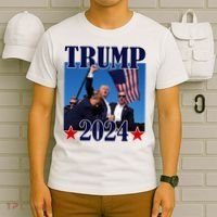 Trump Shot Assassination Attempt 2024 Fight Fight Fight T-Shirt thumb 6