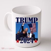 Trump Shot Assassination Attempt 2024 Fight Fight Fight Coffee Mug thumb 0