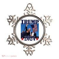 Trump Shot Assassination Attempt 2024 Fight Fight Fight Ornament thumb 0