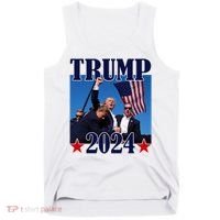 Trump Shot Assassination Attempt 2024 Fight Fight Fight Tank Top thumb 0